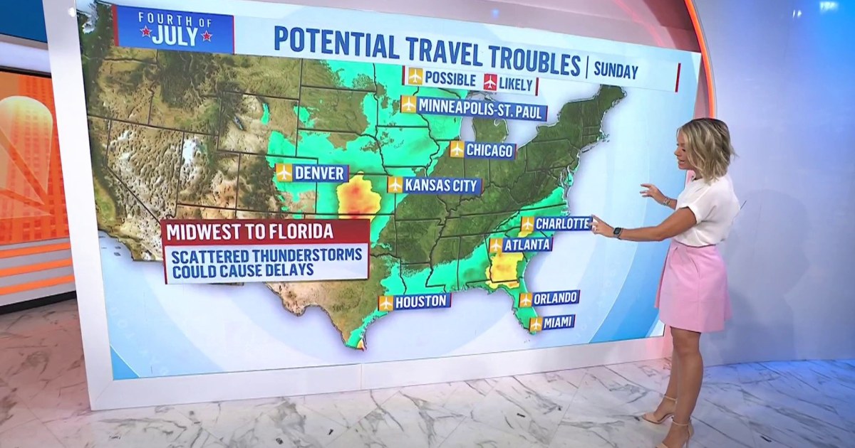 Where could weather impact Fourth of July weekend travel?