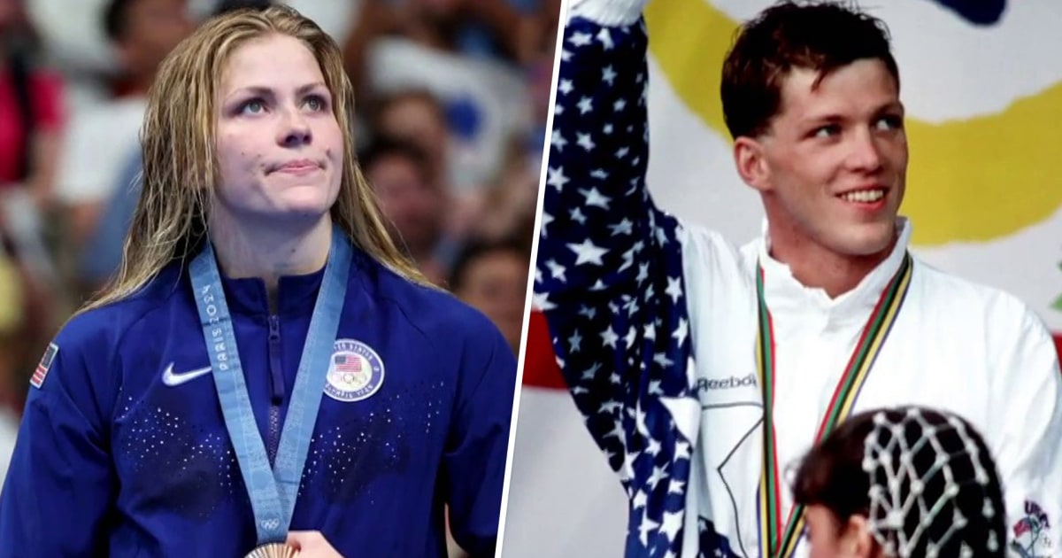 美国游泳运动员凯瑟琳·伯科夫在父亲去世 32 年后获得铜牌