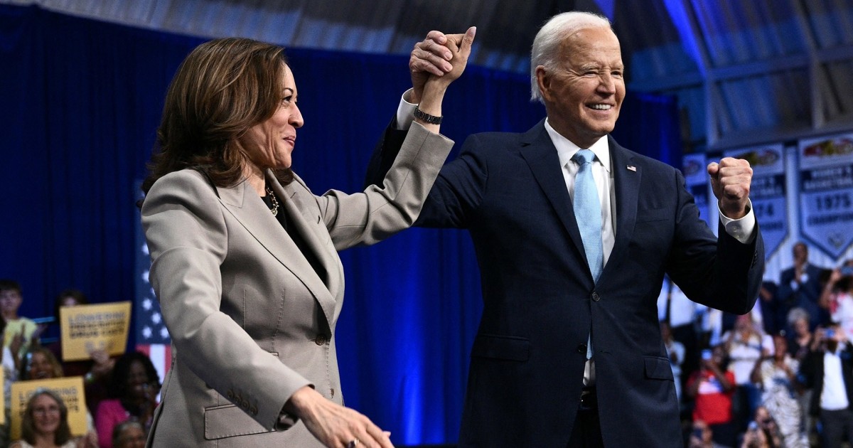 Biden campaigns with Harris for first time since ticket shakeup