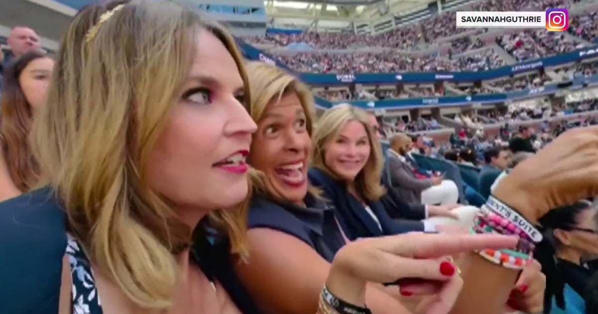 Savannah, Hoda and Jenna cheer on Taylor (Fritz) at US Open