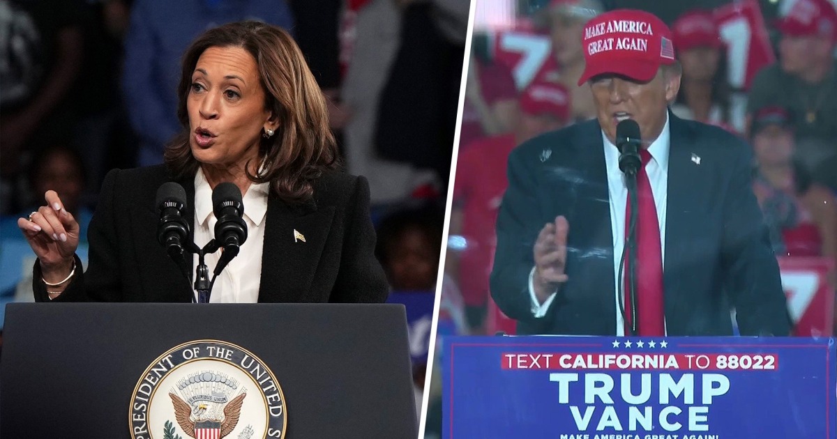 Trump, Harris focus on swing states as new poll shows dead heat