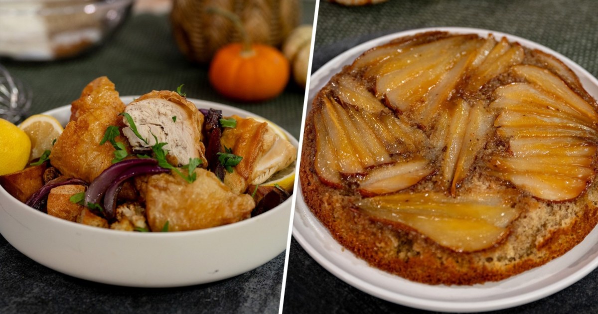 Sheet pan chicken and upside down cake Get the recipes!