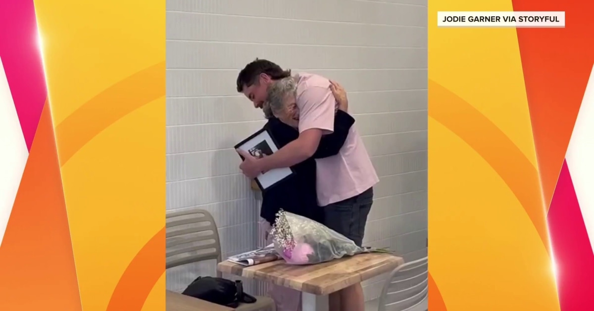 Watch: Grandson surprises grandma on her late husband's birthday