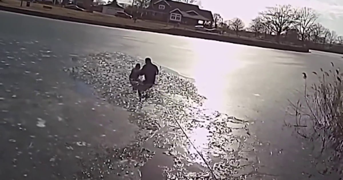 New Jersey police officer rescues boy who falls through icy lake