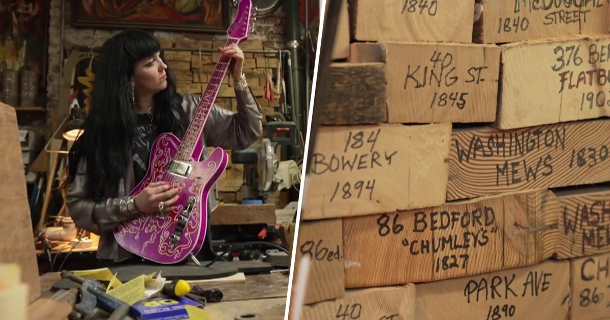 Guitar shop crafts instruments from trashed wood of NYC landmarks