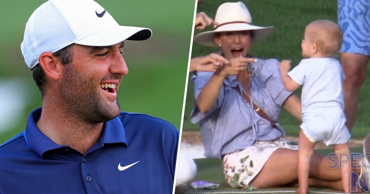 Scottie Scheffler’s baby son stands up for 1st time after PGA win