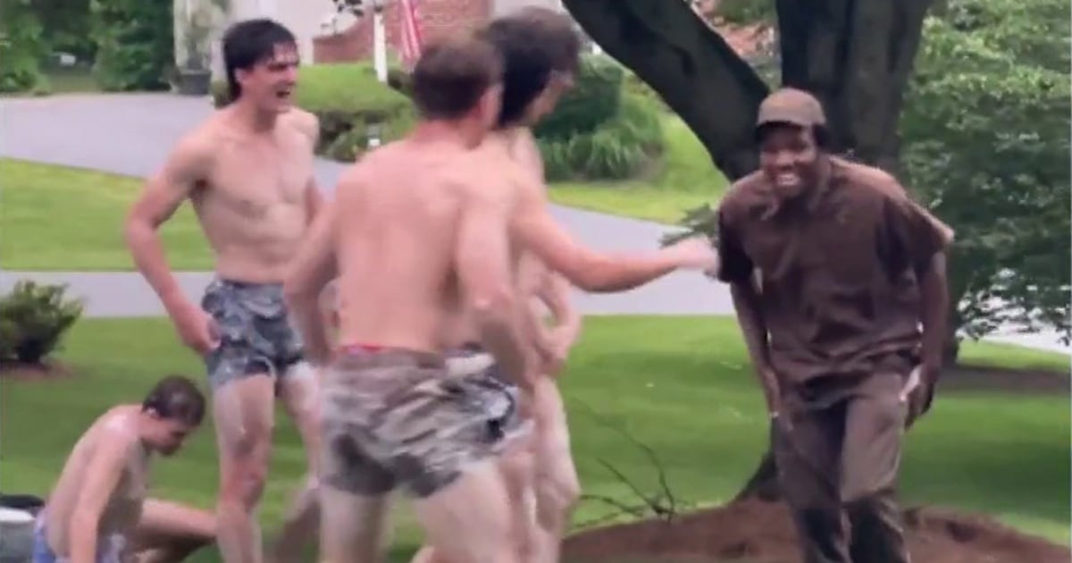 UPS Driver Takes Detour on Slip 'N Slide During Package Delivery