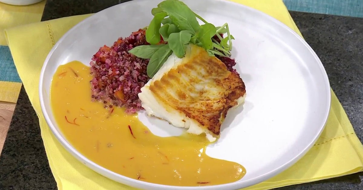 Pan-Seared Cod with Quinoa, Beets and Saffron: Get the Recipe!