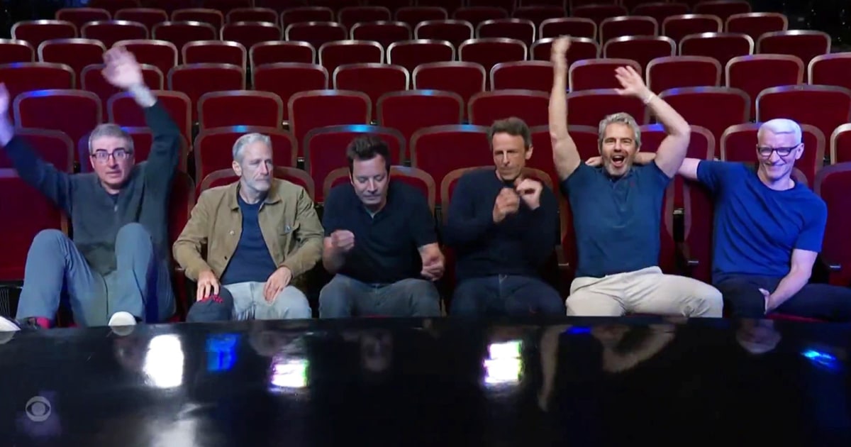 Giants of Late-Night Visit Stephen Colbert in Show of Support