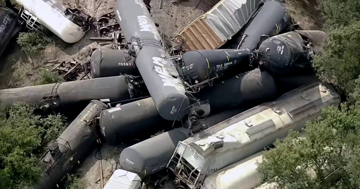 Trains Carrying Hazardous Material Derail in Rural Texas