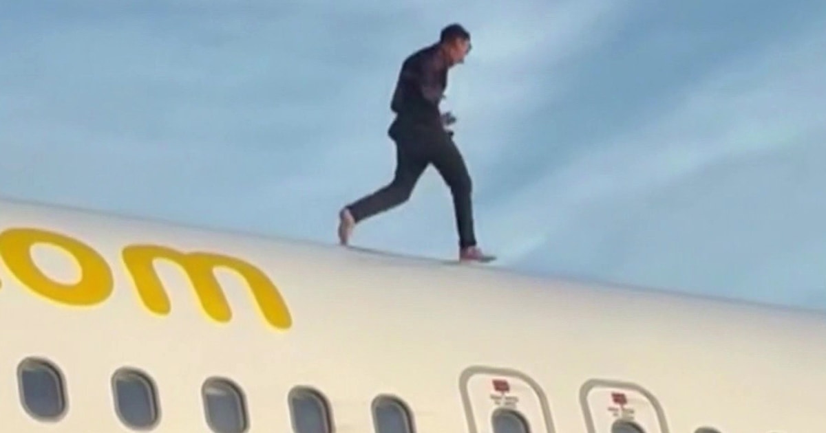Man Climbs Atop Plane at Spanish Airport, Runs Length of the Jet