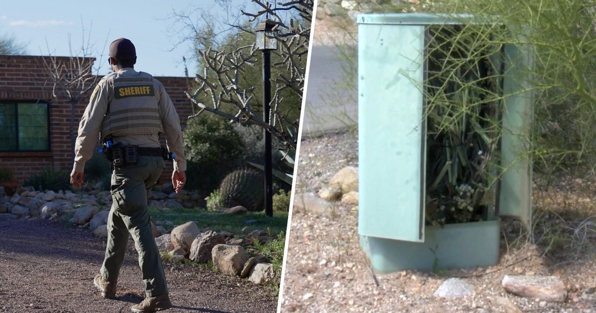 Police examine damaged utility box near Nancy Guthrie's home