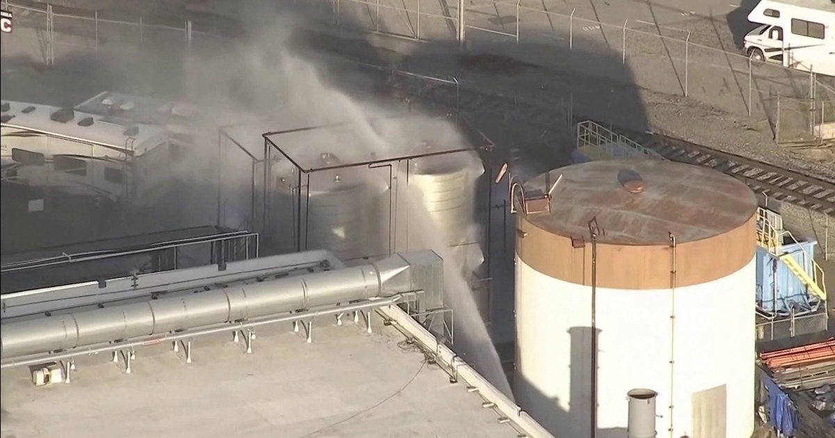 A huge industrial tank filled with a toxic chemical could explode and has forced tens of thousands to evacuate in Orange County. @PattersonNBC has more for #SundayTODAY.