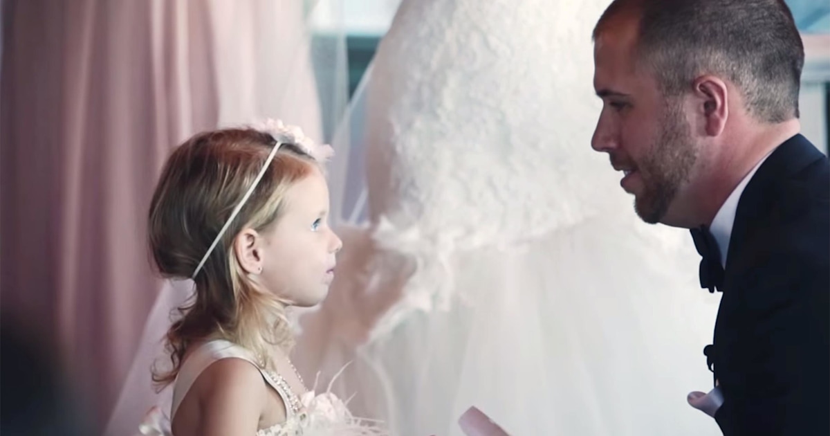 Groom reads heartfelt vows to bride's daughter, and there's not a dry eye