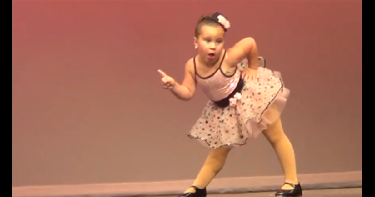 Little girl dances to Aretha Franklin's 'Respect' in recital