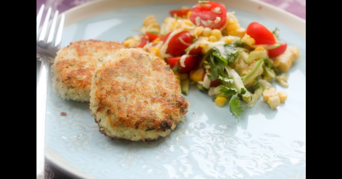 Tilapia Fish Cakes with Corn-Tomato Salad