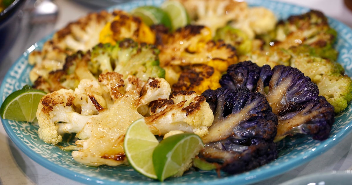 Cauliflower steaks with lime yogurt, plus 2 more cauliflower recipes