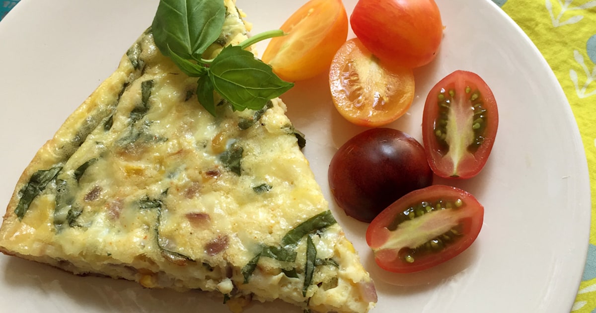 Grilled Corn and Basil Frittata