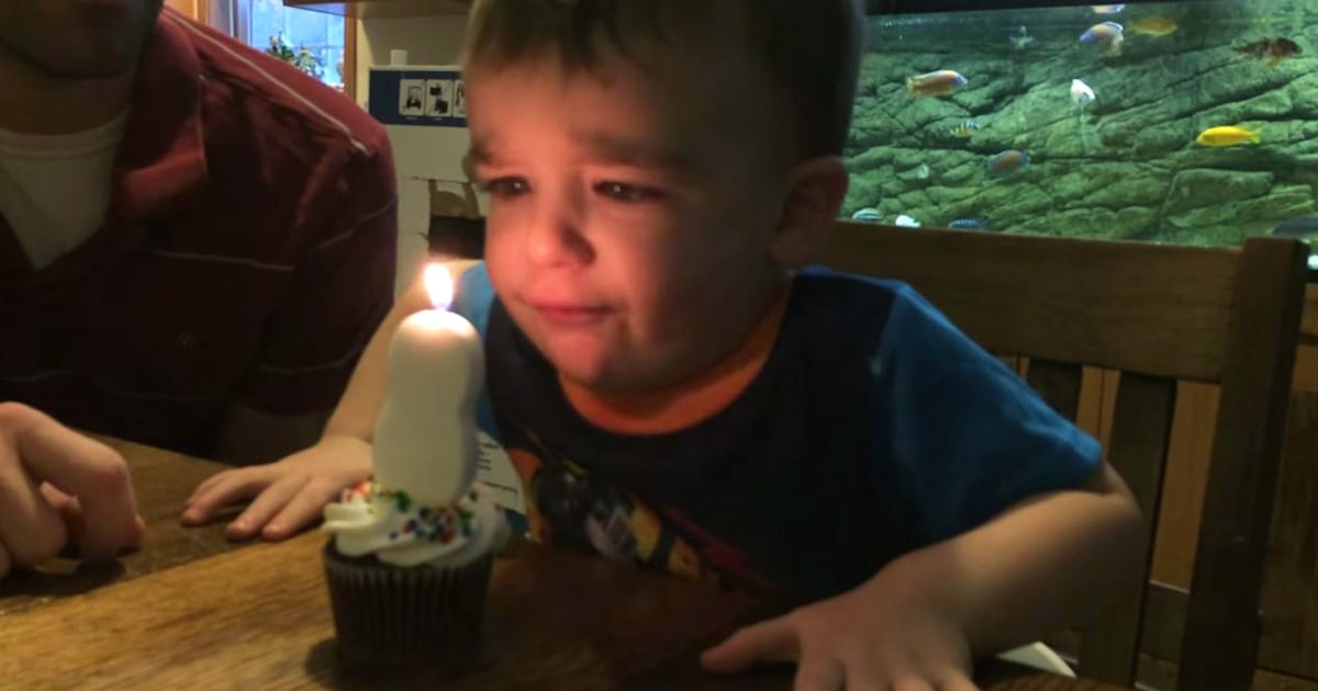 Birthday boy can't blow out his candle — until dad saves the day!