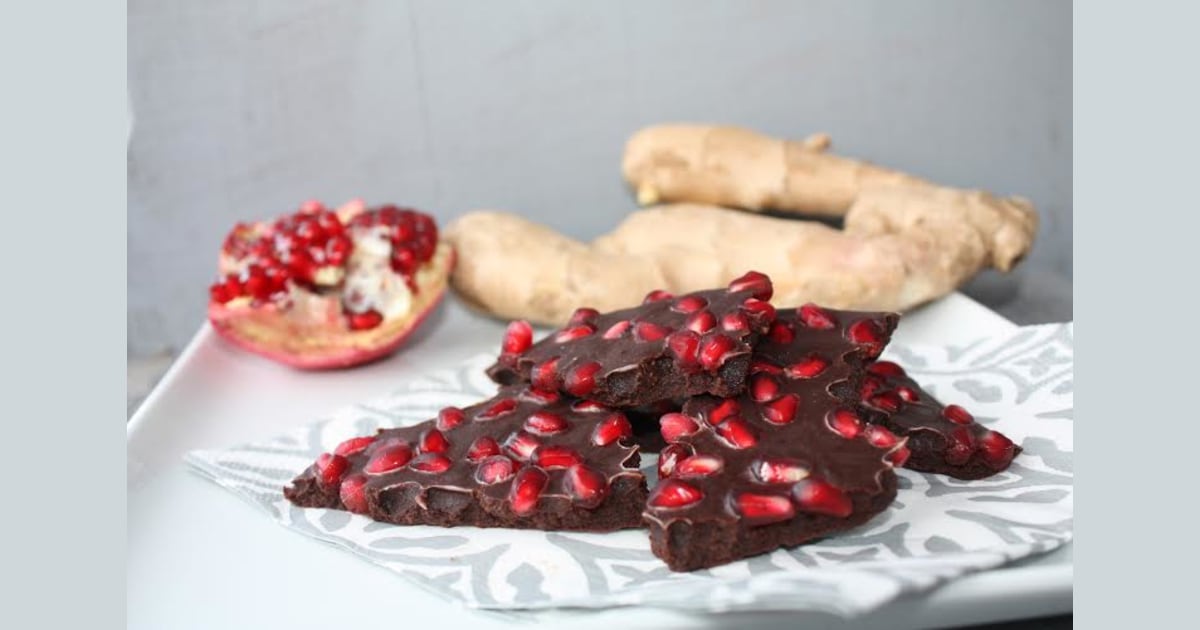Pomegranate Chocolate Bark with Ginger