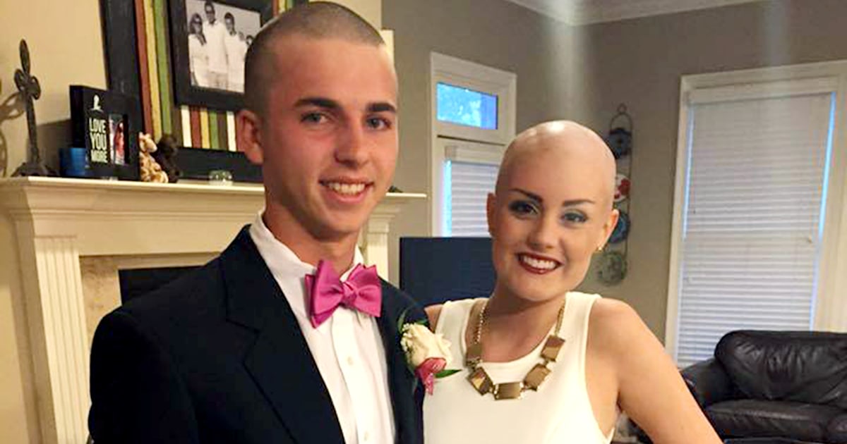 Valiant teen shaves head to support homecoming date with cancer