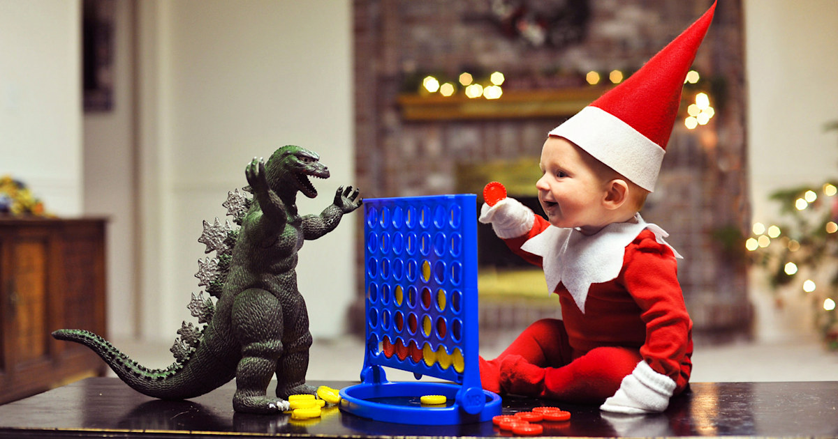 Mom turns baby into the cutest real-life Elf on the Shelf