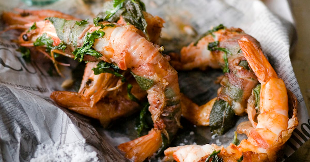 Easy Jumbo Shrimp Wrapped in Pancetta and Sage