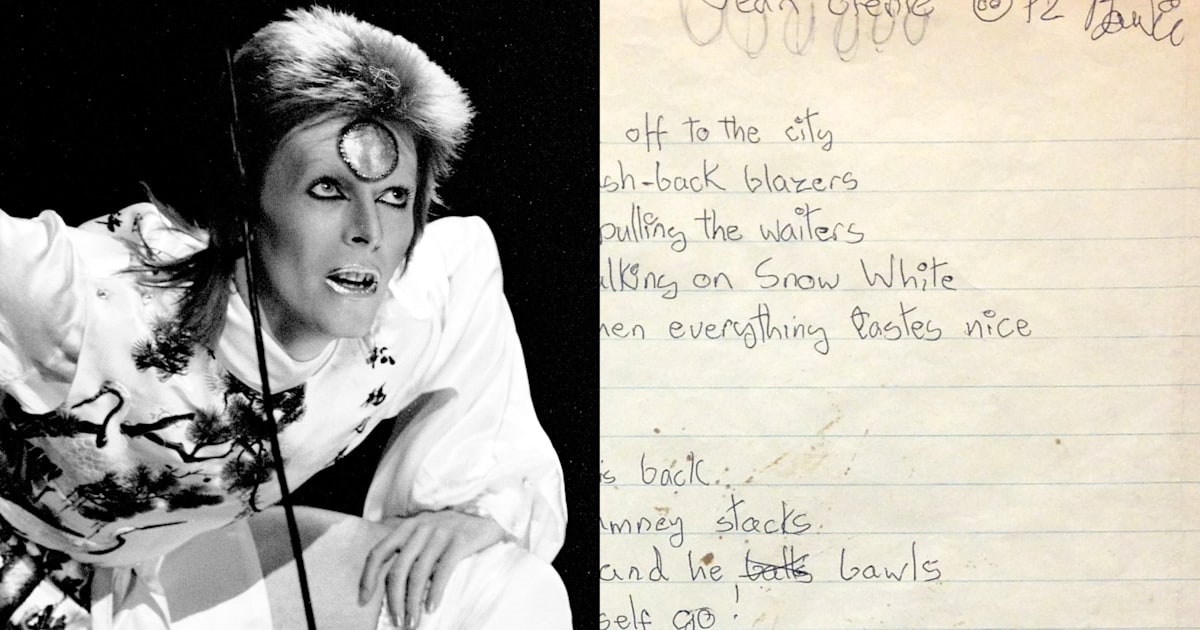 kalorie cilia Mærkelig David Bowie's handwritten 'Jean Genie' lyrics up for auction