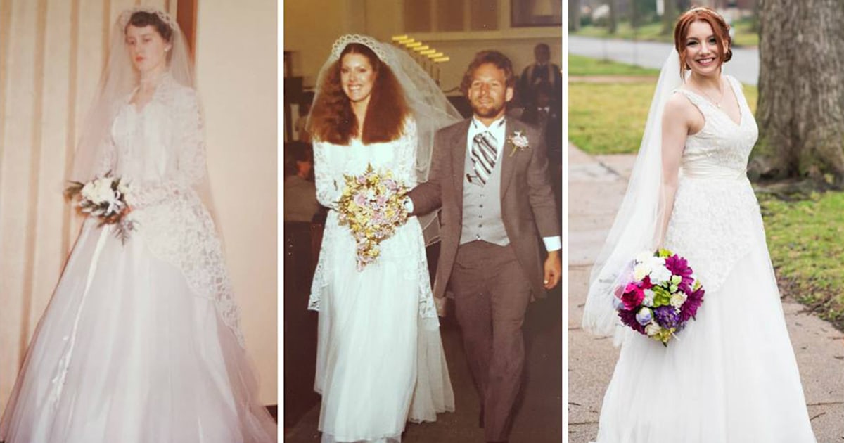 Grandpa walked these 3 generations of women down the aisle in