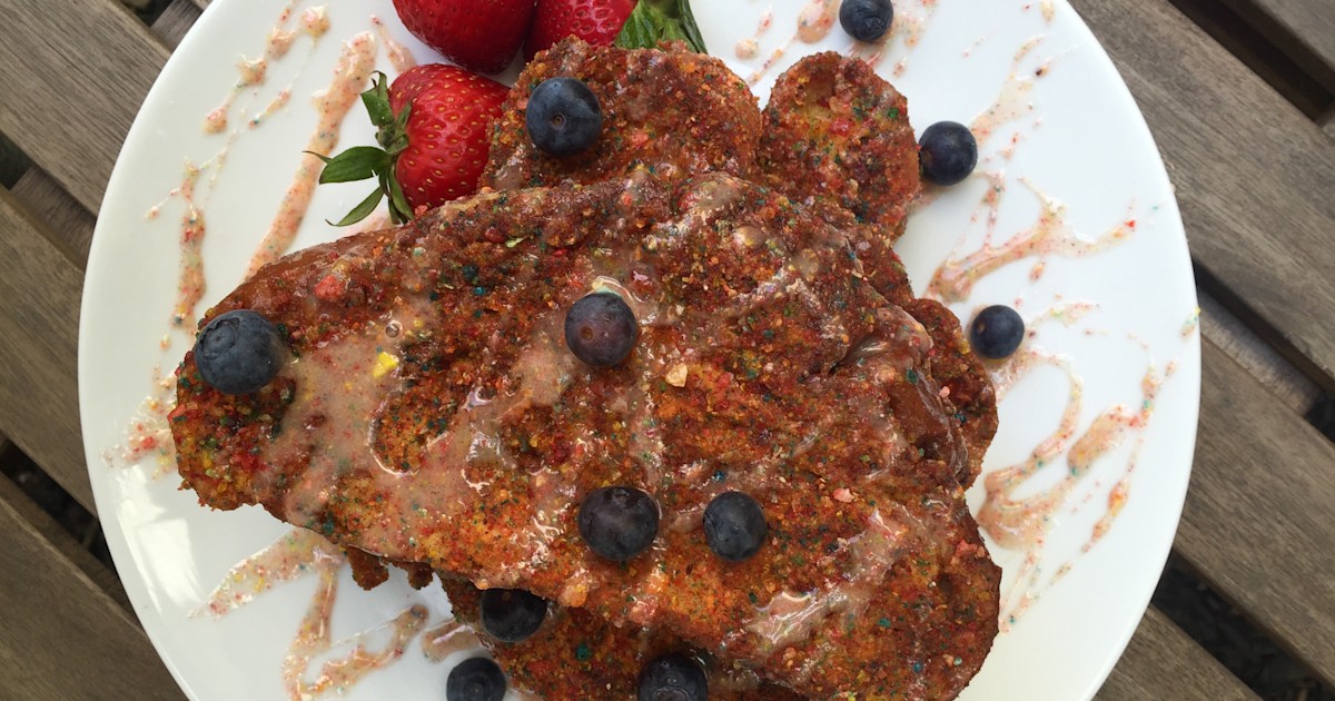 Fruity Pebbles Breakfast Cereal French Toast