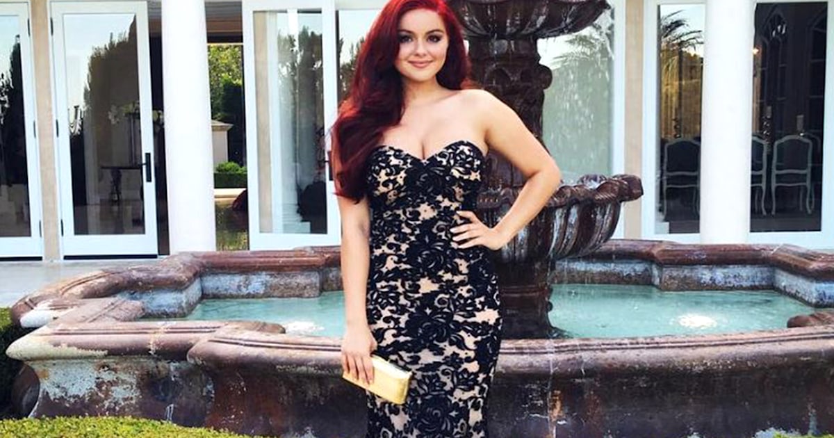 ariel winter prom dress Emmys 2017: Ariel Winter Wears Sheer Double-Slit Gown