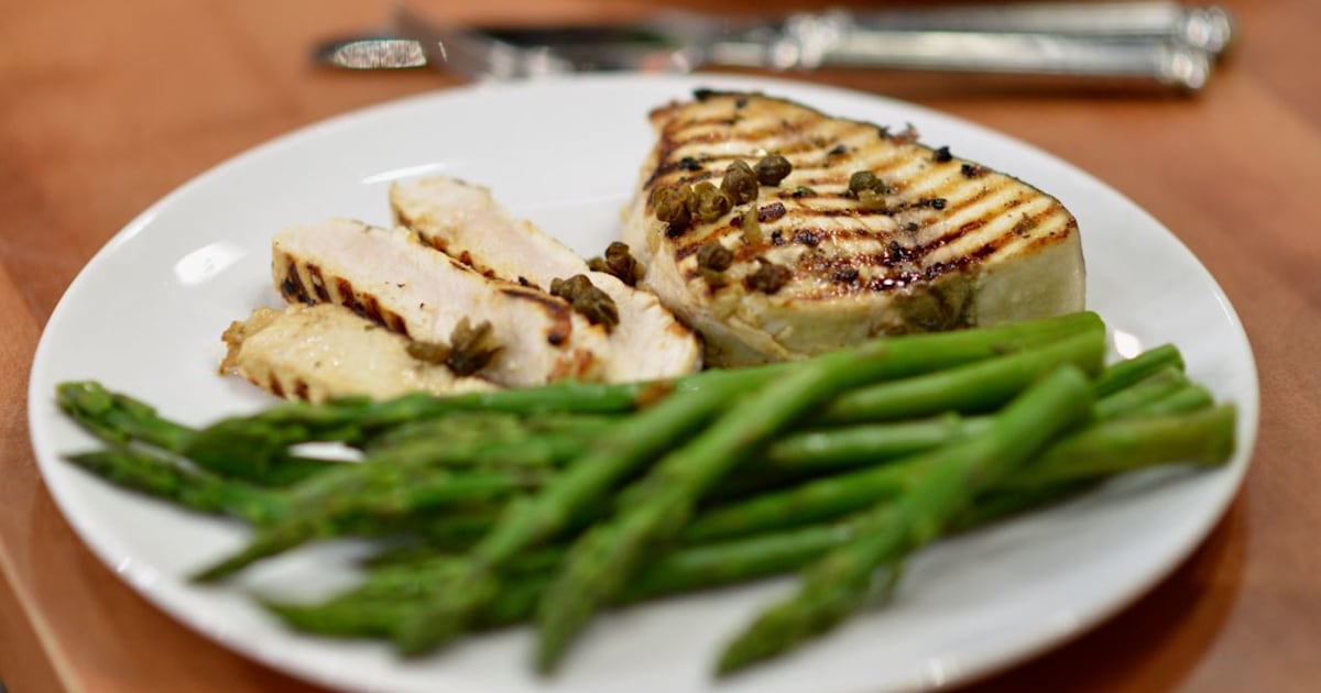 Carson Daly's Grilled Swordfish Sandwich with Crispy Capers