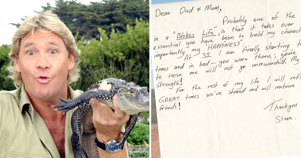 See Steve Irwin's heartfelt letter to parents: 'My love for you is my ...