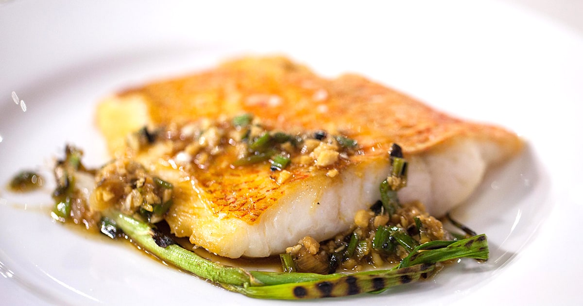 Snapper with Charred Scallion Vinaigrette recipe