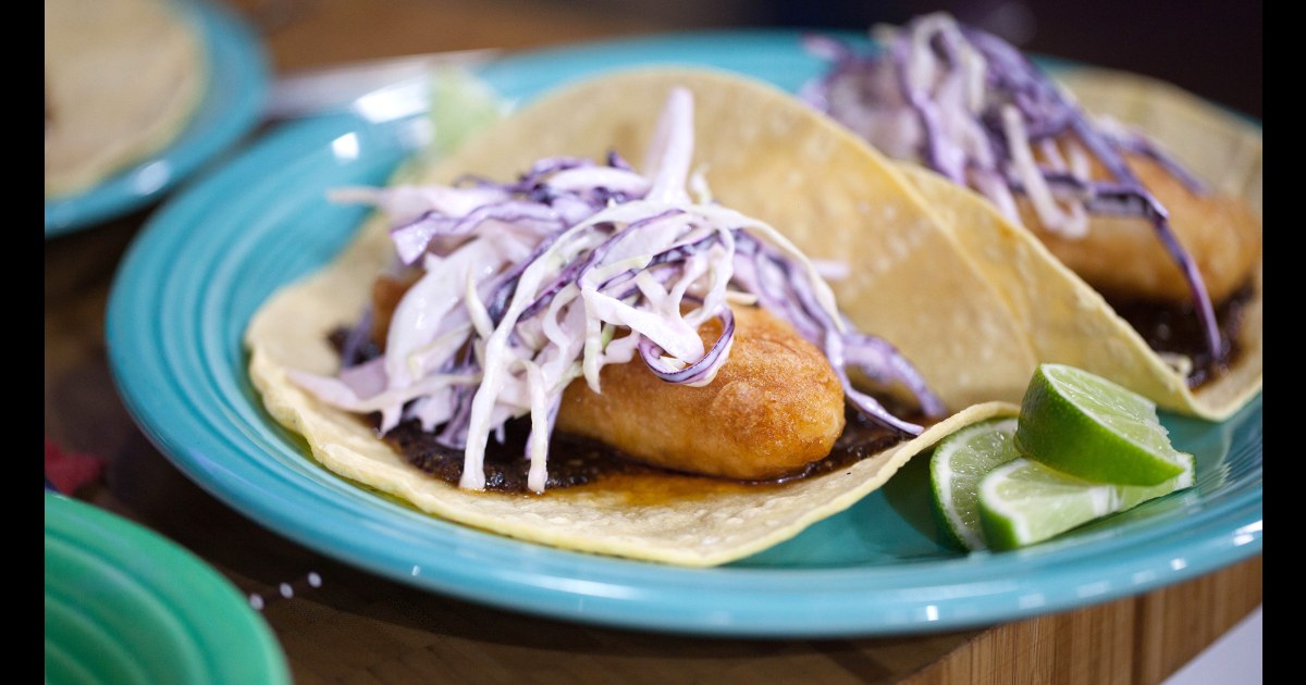 Cal-Mex Fish Tacos with Creamy Slaw