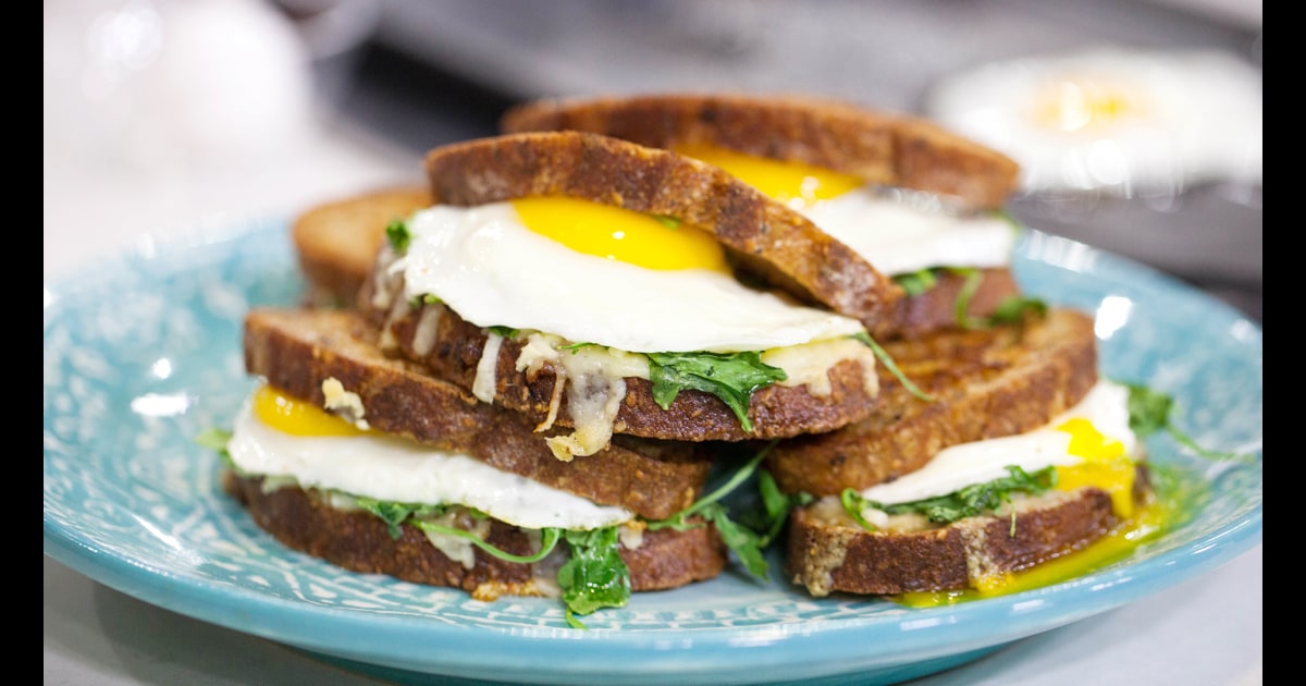 Griddle cooked breakfast sandwiches and crispy hash browns