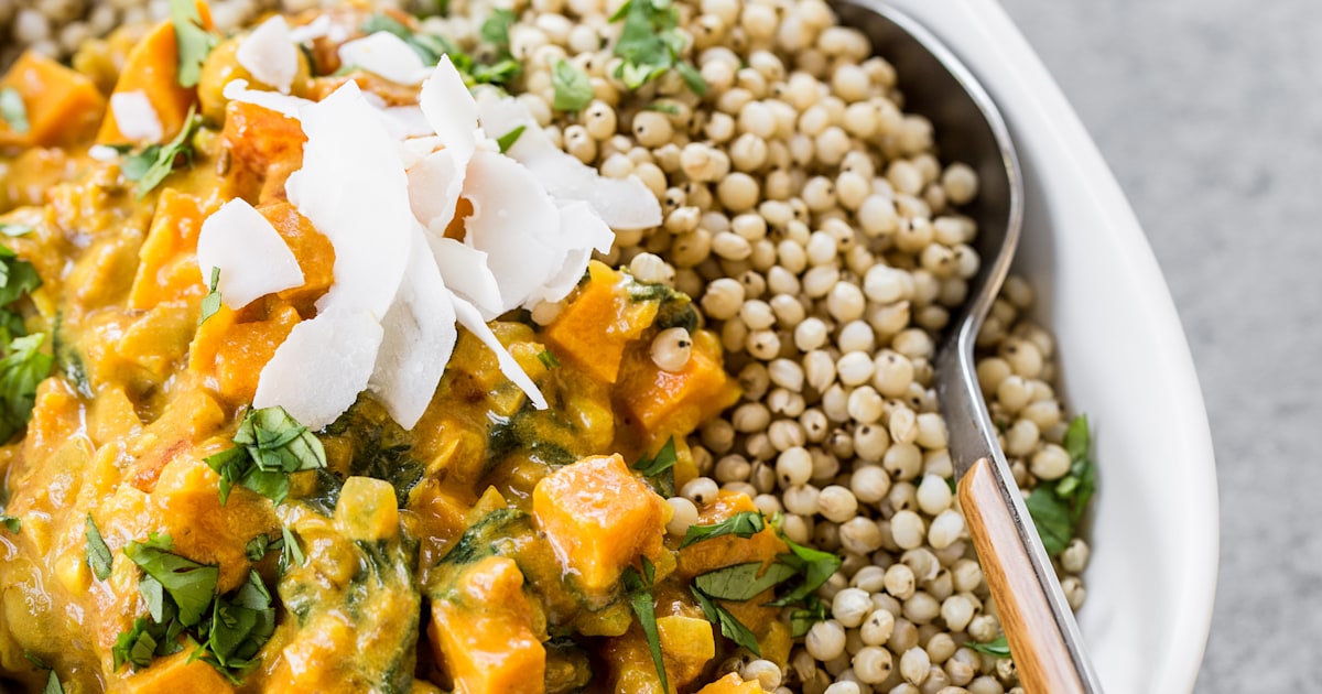 Sweet Potato, Chickpea and Spinach Coconut Curry