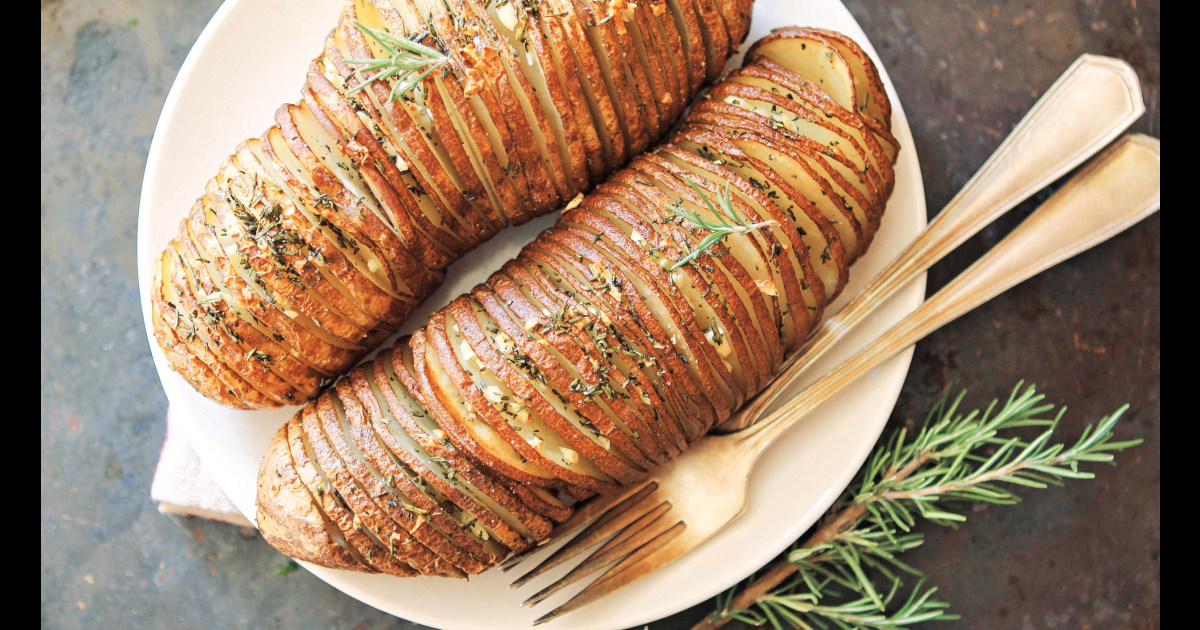 Rosemary Garlic Hasselback Potatoes