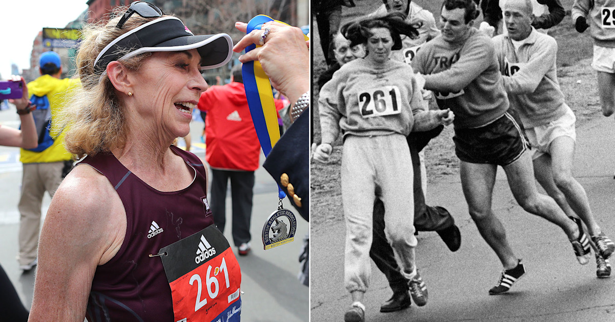 First woman to officially run Boston Marathon does it again 50 years later