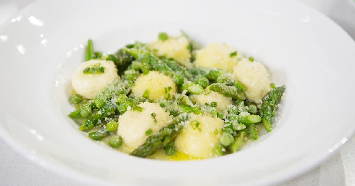 Ricotta Gnudi with Peas, Asparagus and Parmesan Recipe