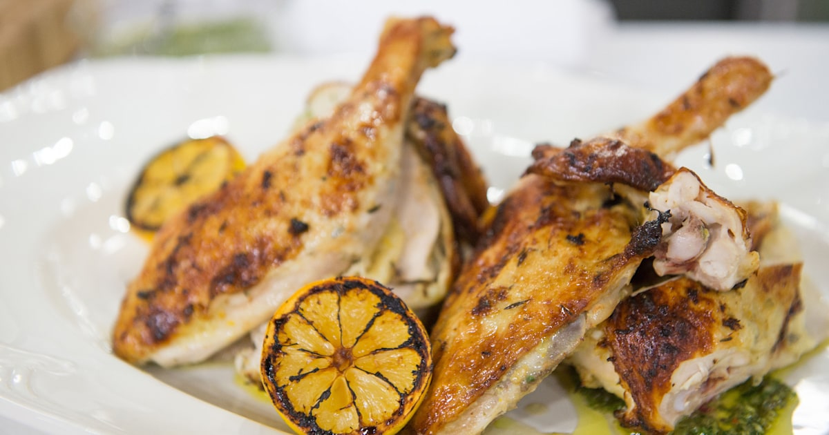 Grilled Meyer Lemon Chicken with Chimichurri Sauce Recipe