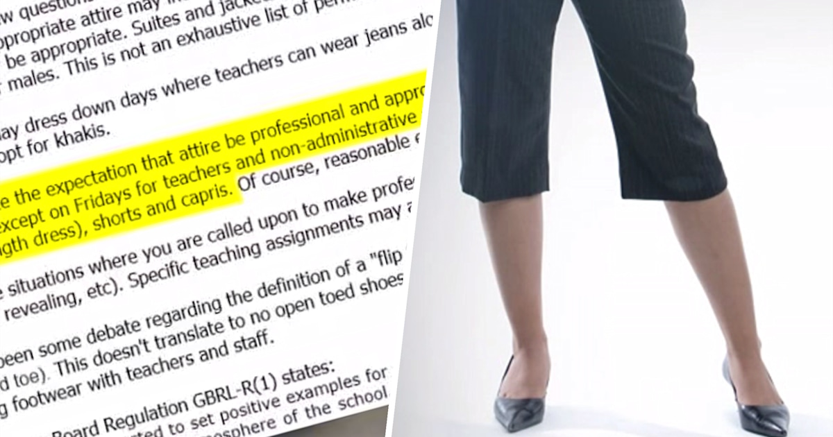 Capri pants are inappropriate work attire for teachers, says superintendent