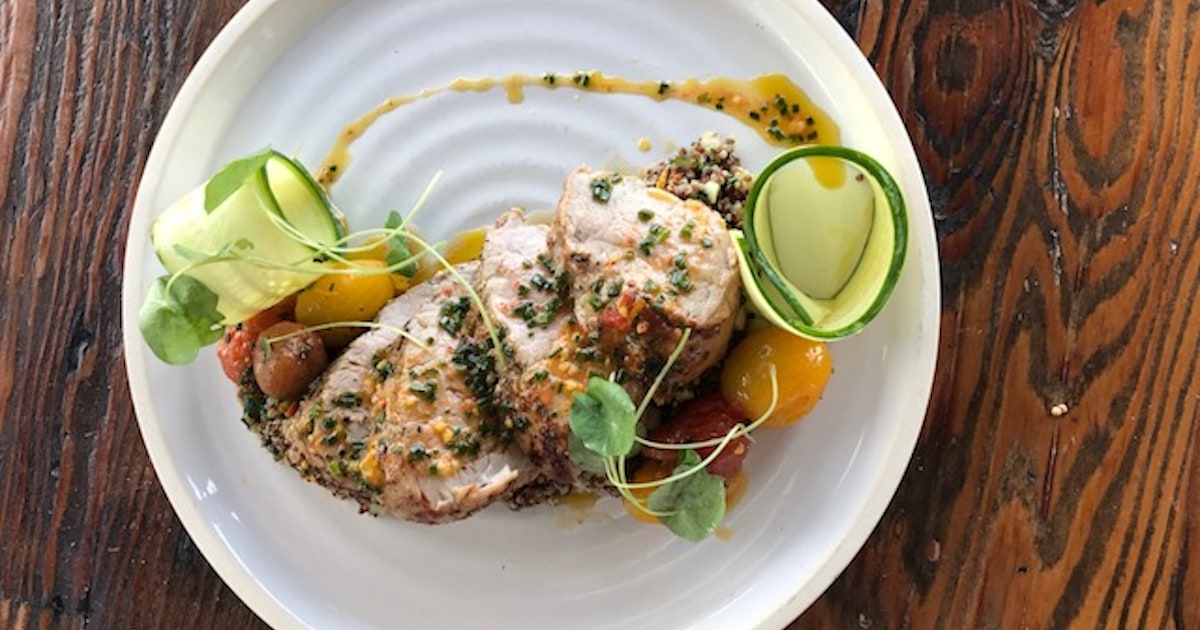 Pork Tenderloin with Quinoa Salad and Cherry Tomatoes Recipe