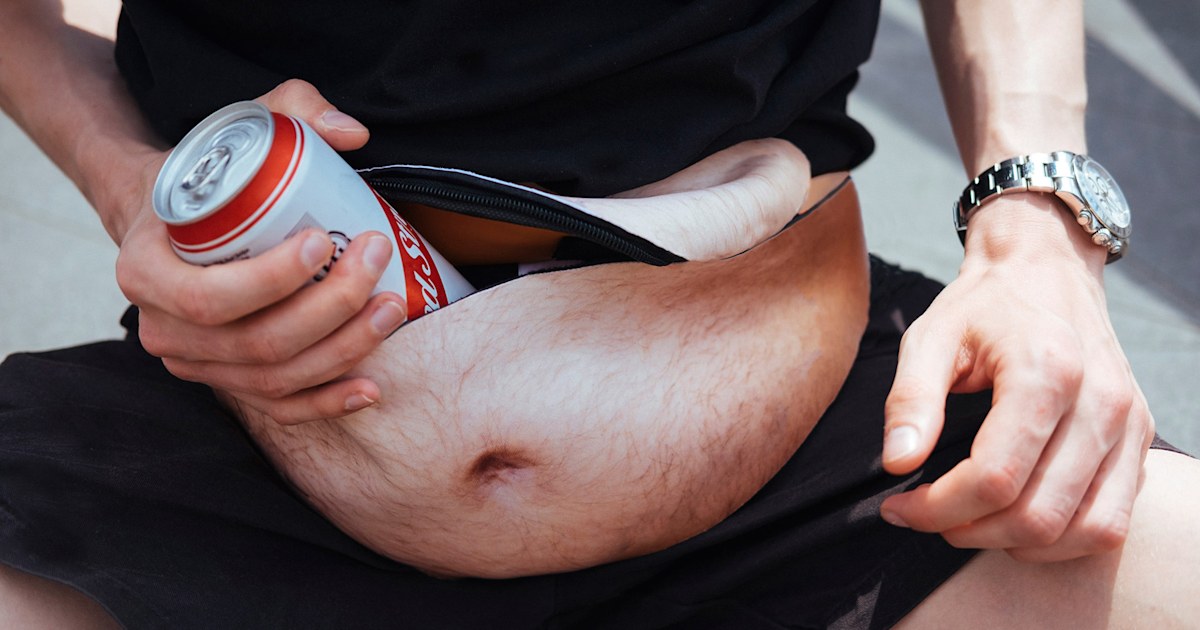 Fanny pack top with belly button