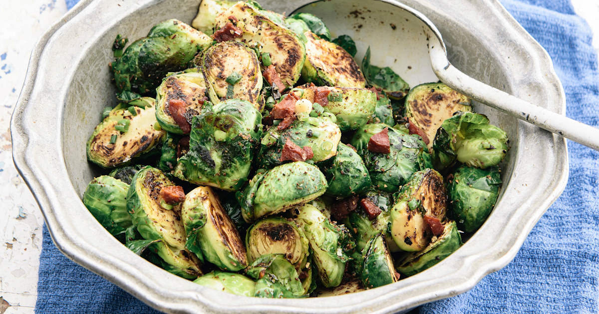 PanRoasted Brussels Sprouts with Chorizo Recipe