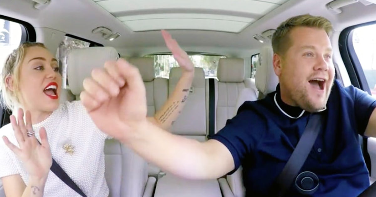 'We Can't Stop' watching Miley Cyrus' Carpool Karaoke with James Corden