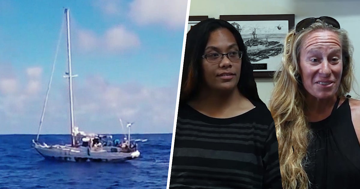 Two women and their dogs rescued by Navy after being lost at sea for ...