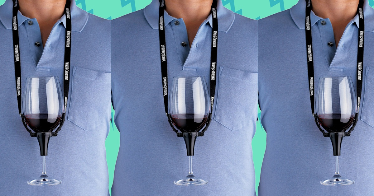 This wine-holder necklace lets you drink hands-free
