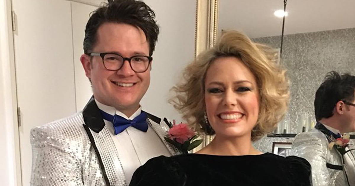 Dylan Dreyer and Brian Fichera dress up for an '80s prom-themed party