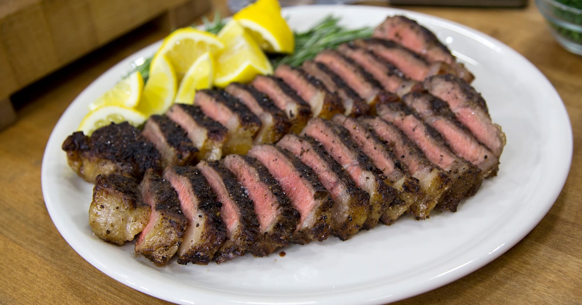 PeppercornCrusted New York Strip Steak Recipe